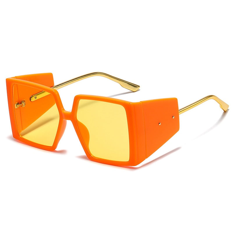 TEEK - Square Barely Blockers Sunglasses EYEGLASSES theteekdotcom Orange-Yellow  