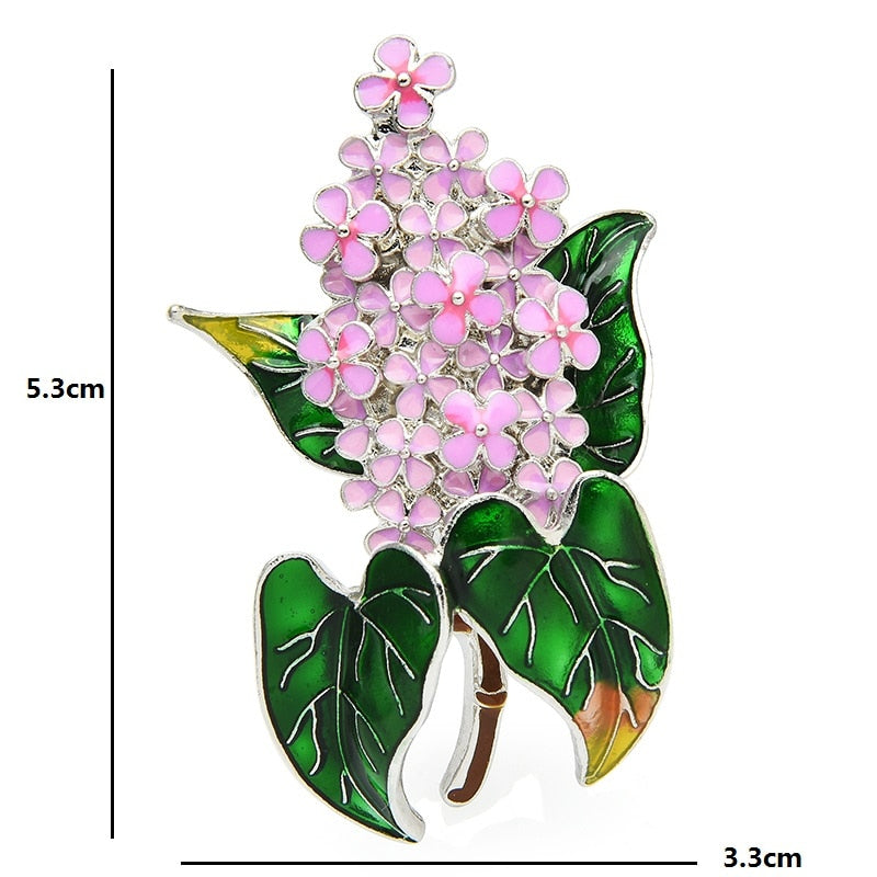 TEEK - Enamel Lilac Flower Brooches JEWELRY theteekdotcom   