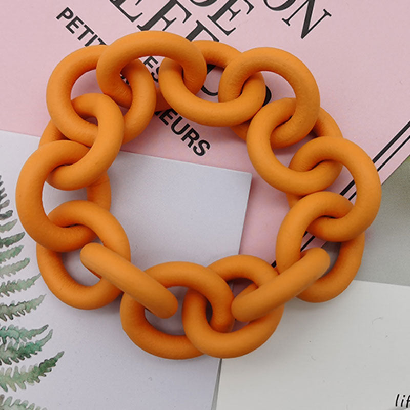 TEEK - Rubber Color Chain Bracelets JEWELRY theteekdotcom orange  