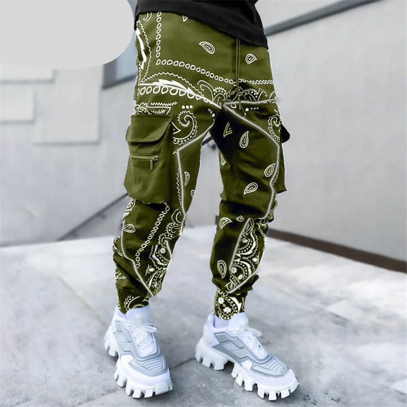 TEEK - Bandana Print Cargo Pants PANTS theteekdotcom Green S 