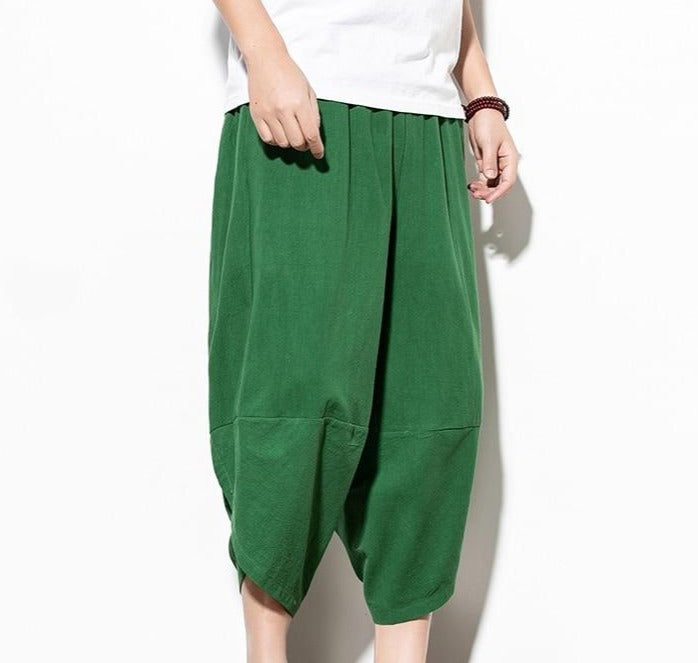TEEK - Art Calf Harem Pants PANTS theteekdotcom K8008 Green Waist Up To 34.25n 