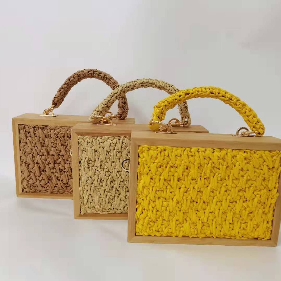 TEEK - Beach Bamboo Tassel Straw Box Bag BAG theteekdotcom   