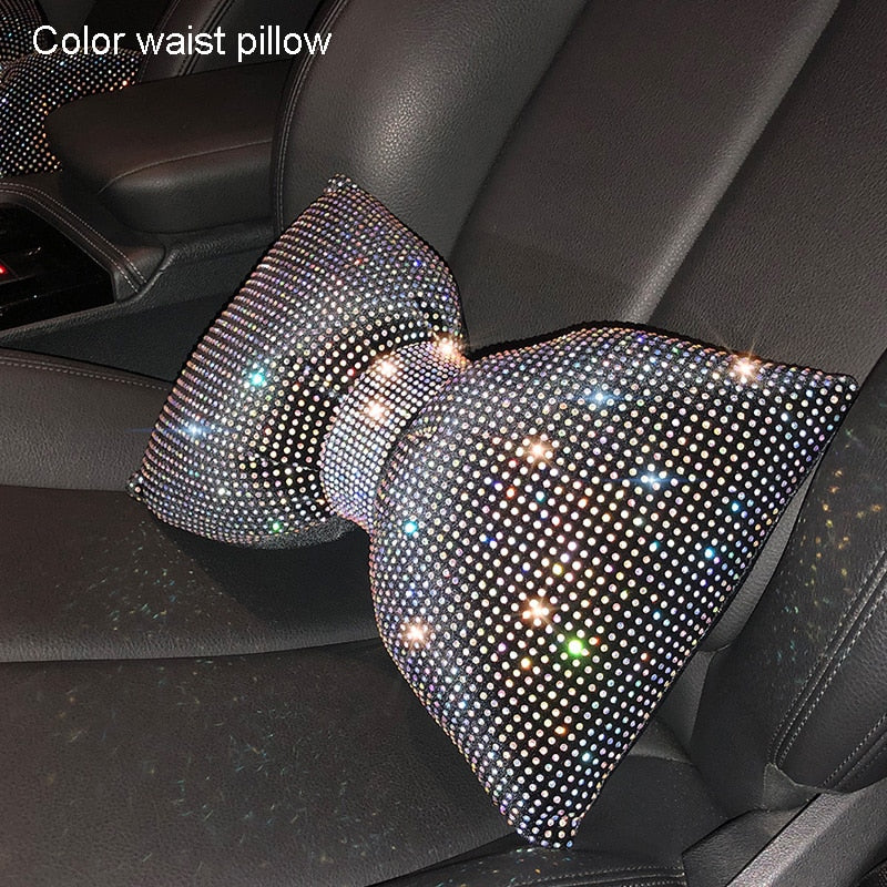 TEEK - Crystal Bowknot Car Support Cushions TRANSPORTATION theteekdotcom multicolor waist pillow  