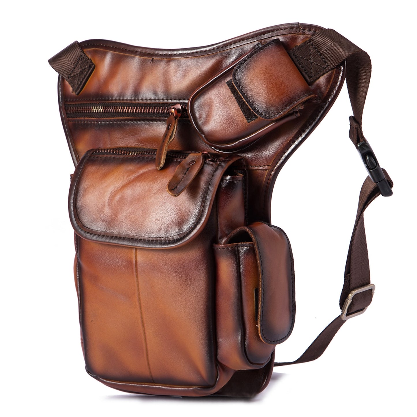 TEEK - Real Leather Multifunction Drop Leg Bag | Various BAG theteekdotcom orange  