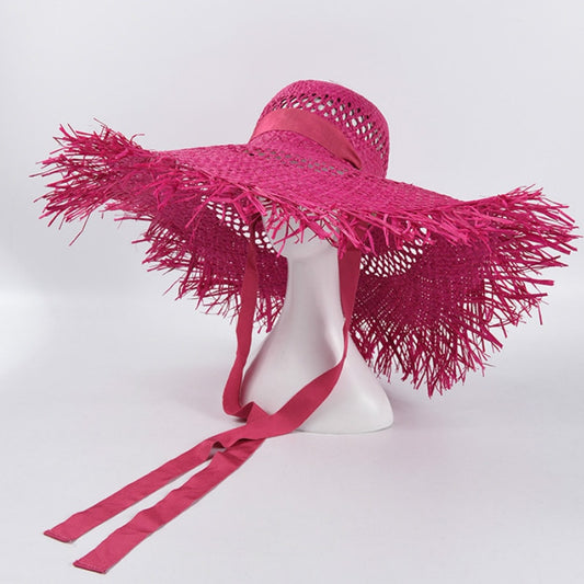 TEEK - Big Brim Tie Beach Hat | Various Colors HAT theteekdotcom hot pink  