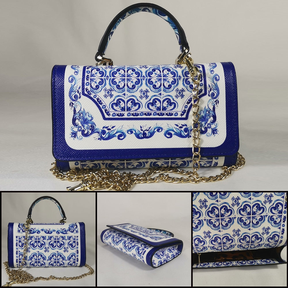 TEEK - Various Royal Printed Handbags BAG theteekdotcom 7 SM: 7.48in x 4.53in x 1.97in 