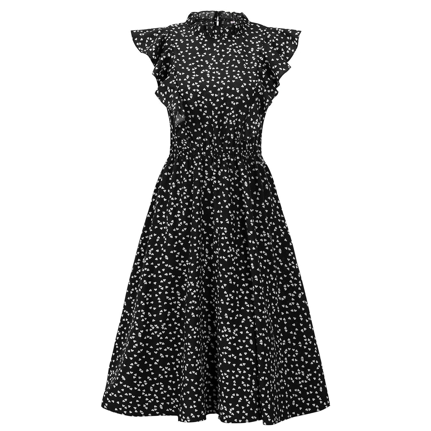 TEEK - Sleeveless Side Ruffle Summer Dress DRESS theteekdotcom Black S 