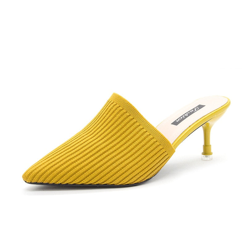 TEEK - Queen Vertical Sandals SHOES theteekdotcom yellow clear heel 5.5 