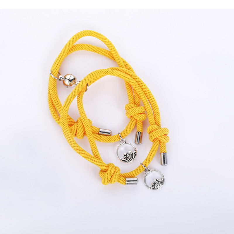 TEEK - Handmade Couple's Magnetic Bracelets JEWELRY theteekdotcom yellow adjustable 