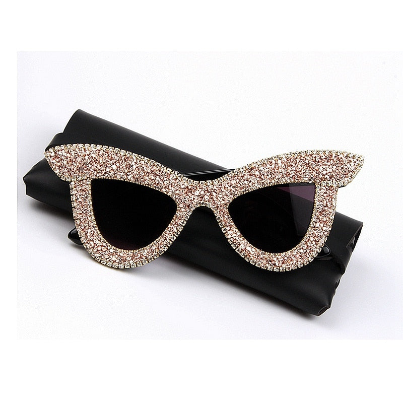 TEEK - Luxury Rhinestone Cat Eye Oversized Sunglasses EYEGLASSES theteekdotcom copper  