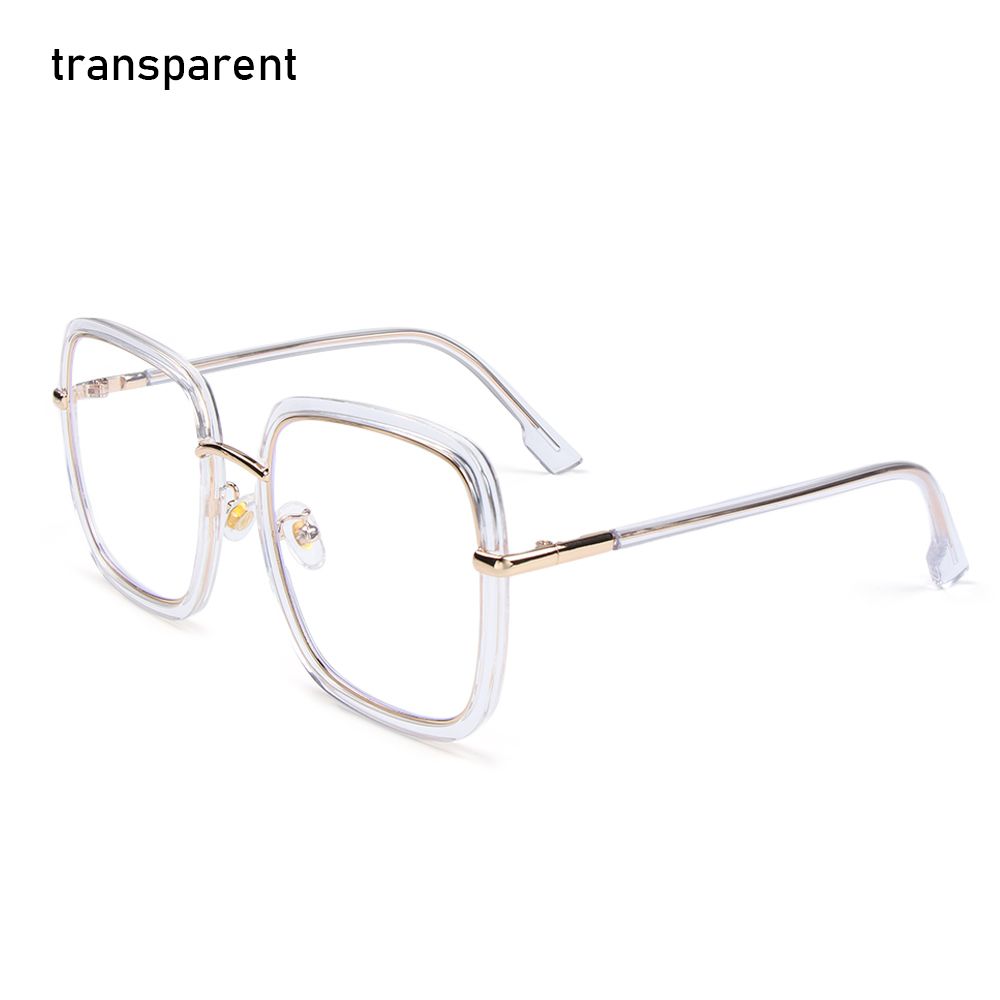 TEEK - Vintage-Style Oversized Curve Square Eyewear EYEGLASSES theteekdotcom transparent  