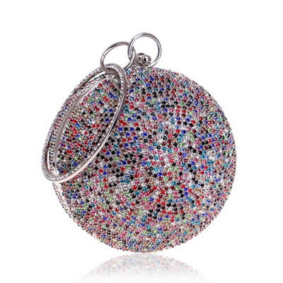 TEEK - Ball Tassel Crystal Wristlet Clutches BAG theteekdotcom YM8105silvercolor  