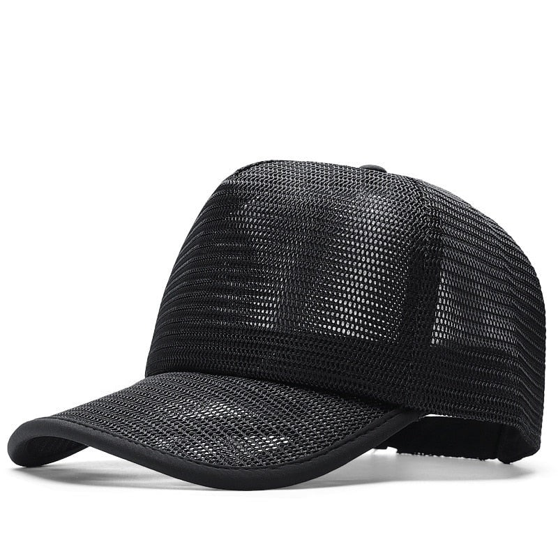 TEEK - Full Mesh 5 Panel Trucker Hat HAT theteekdotcom Black 56-60cm/22.05-23.62in 