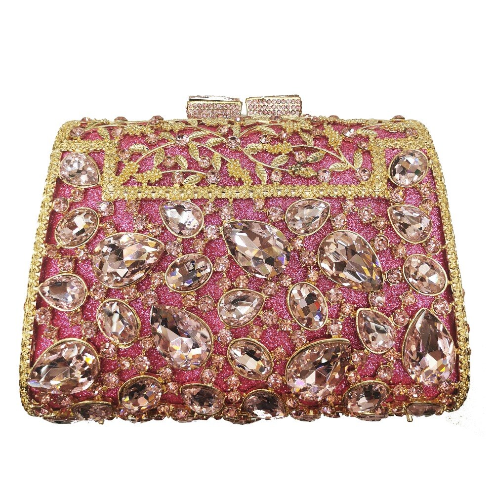 TEEK - Rhinestone Purpose Clutches BAG theteekdotcom Pink 19cmX13.5cmX7cm | 7.48 x 5.31 x 2.76in 