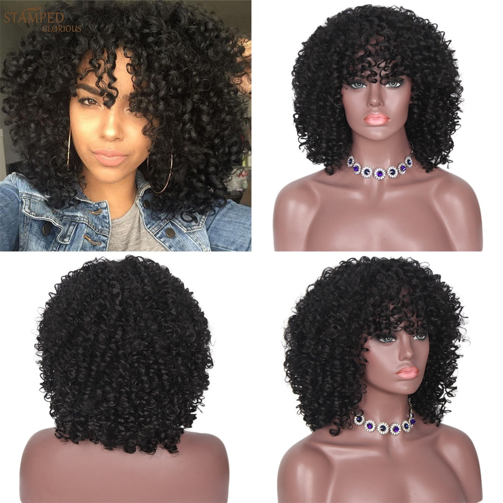 TEEK - 14in Kinky Curly Wig HAIR theteekdotcom 1B 14inches 