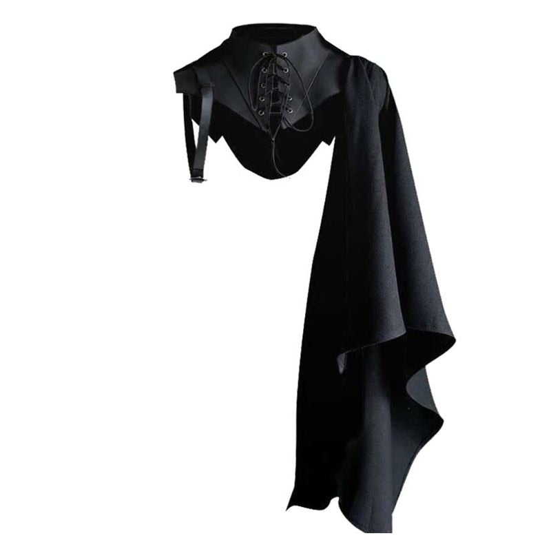 TEEK - Single Shoulder Cloak Collar Top TOPS theteekdotcom L  