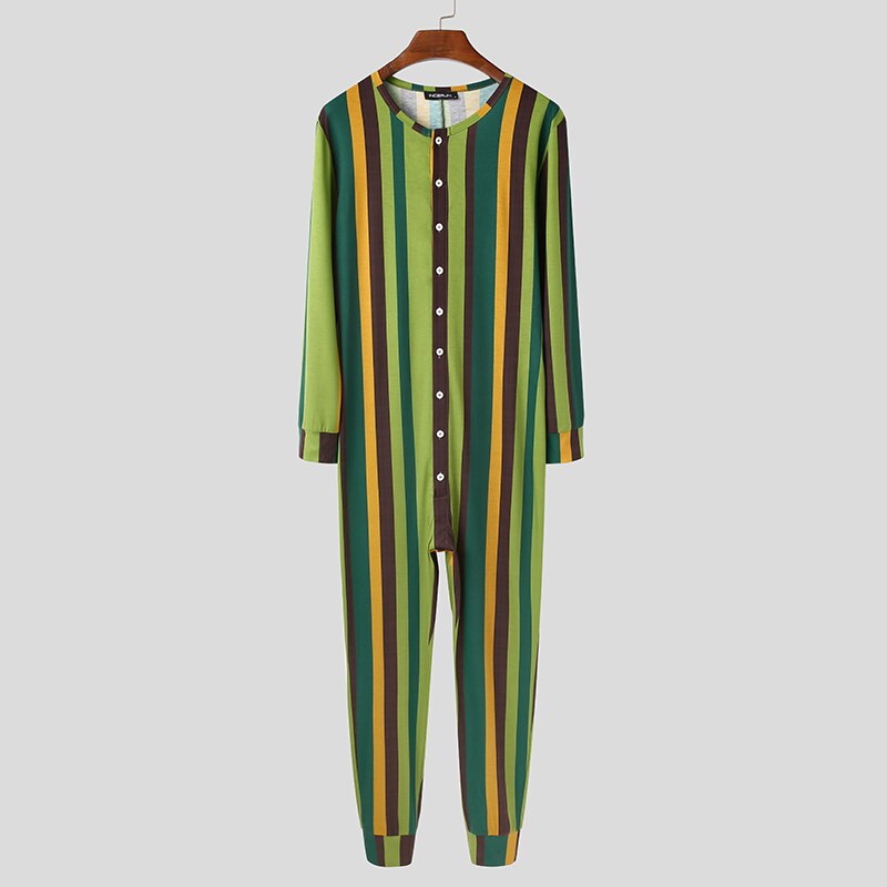 TEEK - Mens Pajamas Jumpsuit Sleepwear Romper PAJAMA theteekdotcom Green S 