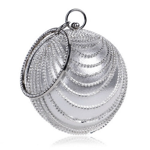 TEEK - Ball Tassel Crystal Wristlet Clutches BAG theteekdotcom YM1158silver  