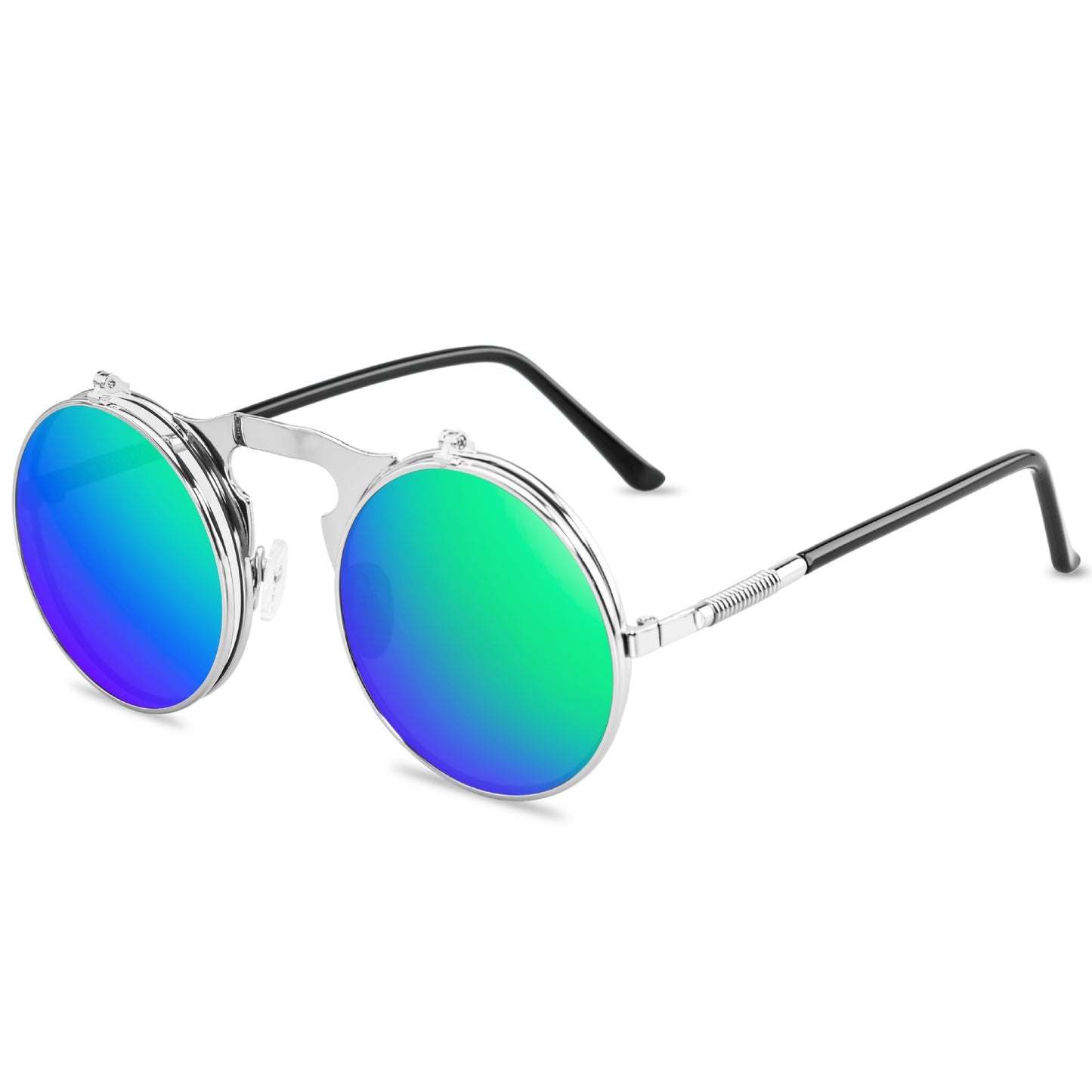 TEEK - Vintage Funk Flip Sunglasses EYEGLASSES theteekdotcom C6SilverGreen  