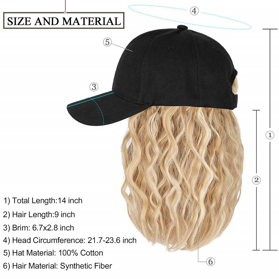 TEEK - Baseball Cap Wig HAIR theteekdotcom   