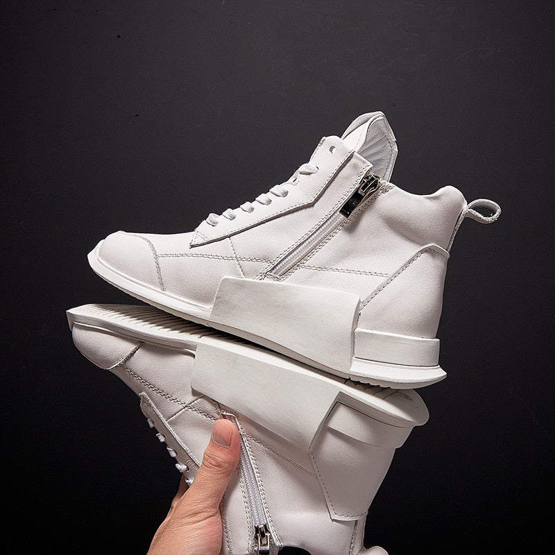 TEEK - Mens High-Top Ankle Plush Genuine Leather Sneaker SHOES theteekdotcom   