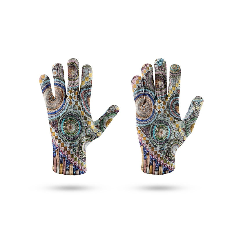 TEEK - Printed Pearl Agate 3D Knit Gloves GLOVES theteekdotcom   