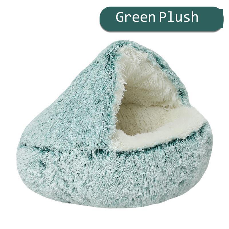 TEEK - Pet Round Plush Nest 2 In 1 Bed PET SUPPLIES theteekdotcom Green plush 40cm 