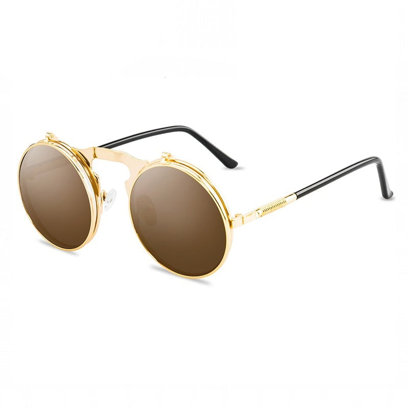 TEEK - Vintage Funk Flip Sunglasses EYEGLASSES theteekdotcom Gold Tea  