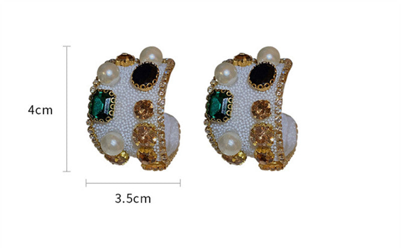 TEEK - Vintage Color Crystal Pearl Earrings JEWELRY theteekdotcom   