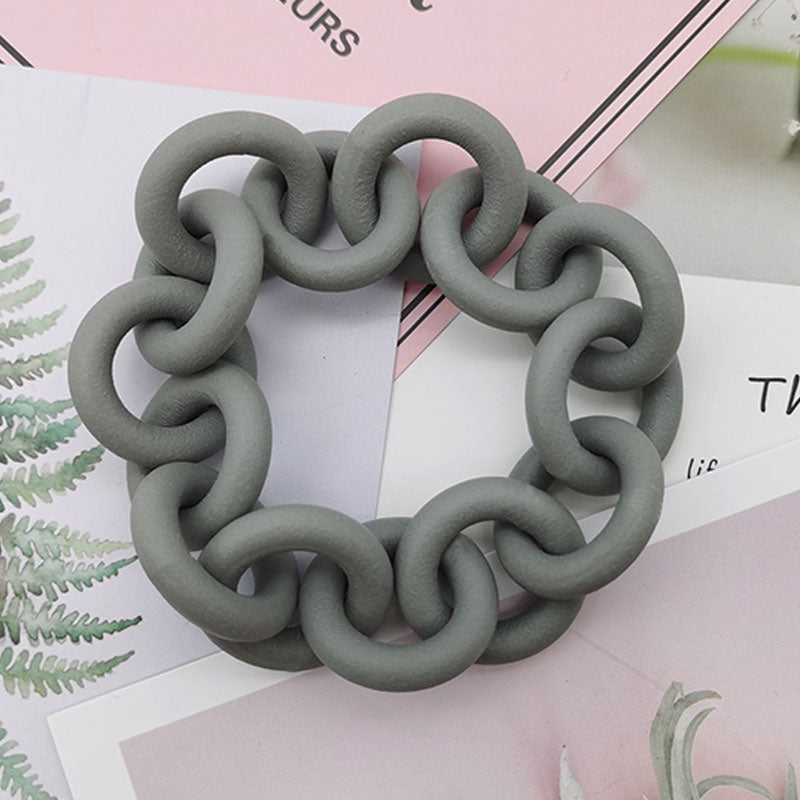 TEEK - Rubber Color Chain Bracelets JEWELRY theteekdotcom gray  
