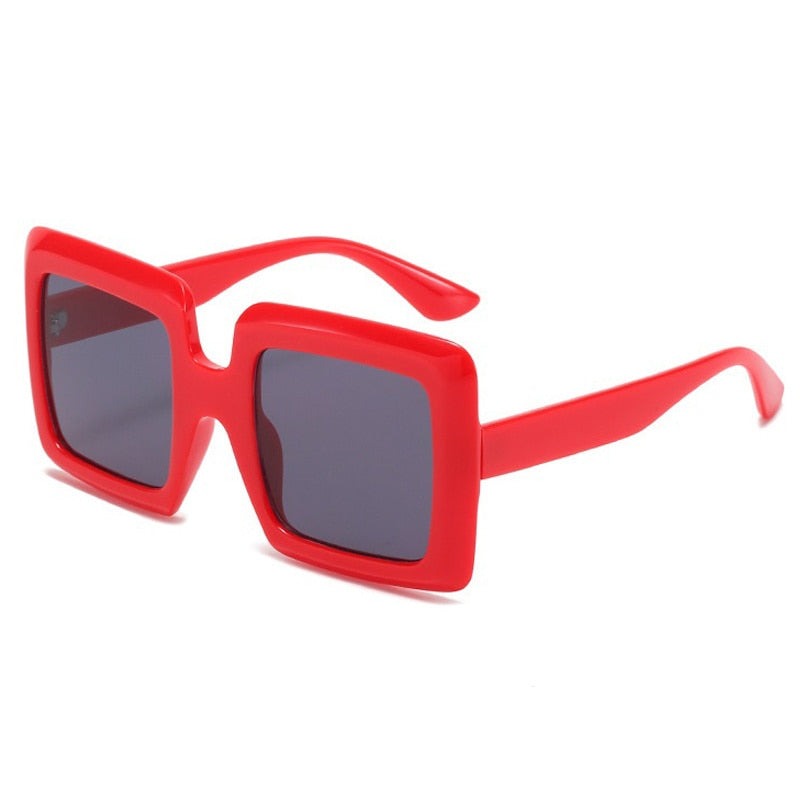 TEEK - Vintage Oversized Square Sunglasses EYEGLASSES theteekdotcom Red Gray  