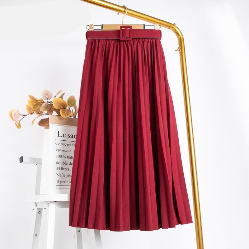 TEEK - Flex Pleated Skirt SKIRT theteekdotcom Red One Size 