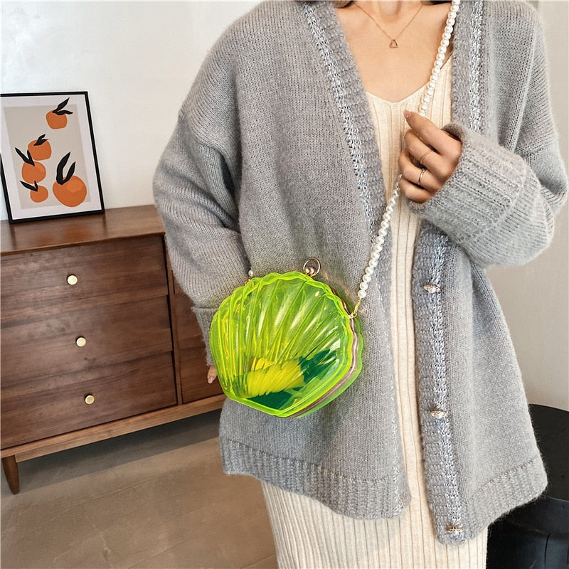 TEEK - Transparent Shell Pearl Handbag BAG theteekdotcom   