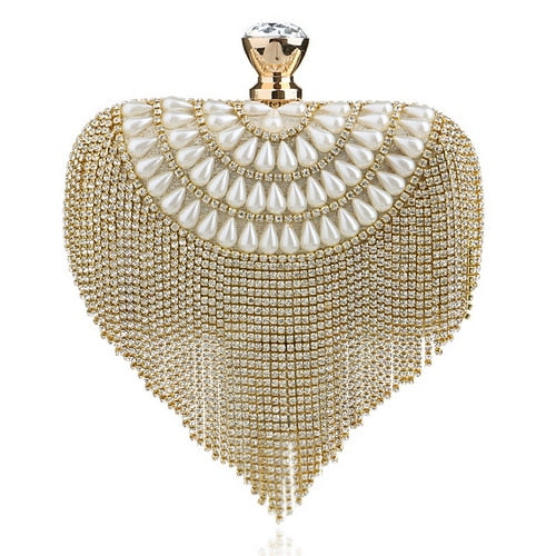 TEEK - Variety of Tassel Bejeweled Evening Bags BAG theteekdotcom YM1037gold  