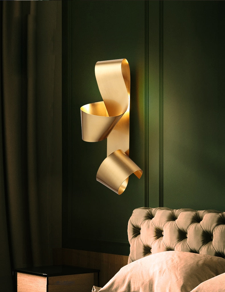 TEEK - Golden Ribbon LED Wall Lamp LAMP theteekdotcom   