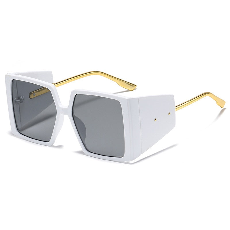 TEEK - Square Barely Blockers Sunglasses EYEGLASSES theteekdotcom White-Black  