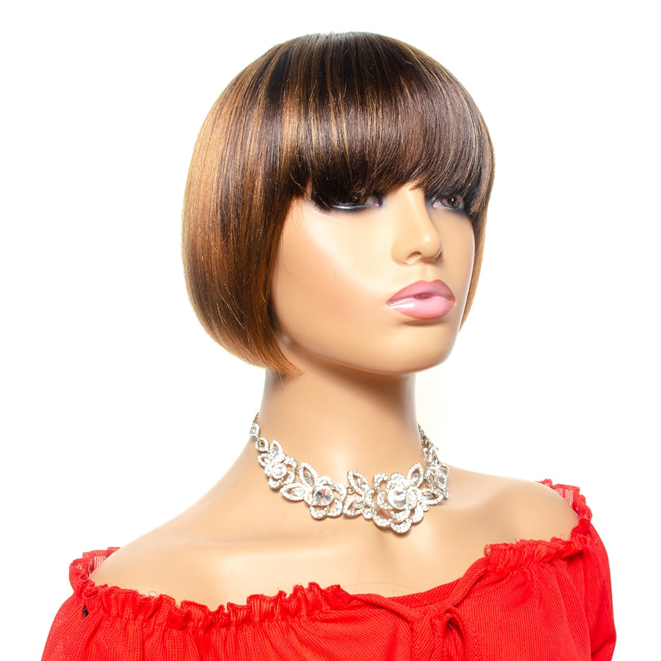 TEEK - Ria Remy Ombre Short Bob With Bangs Wig HAIR theteekdotcom T4 33 8inches 