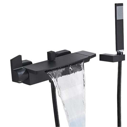 TEEK - Bathroom Tub Single Handle Waterfall Spout Faucet HOME DECOR theteekdotcom Black  