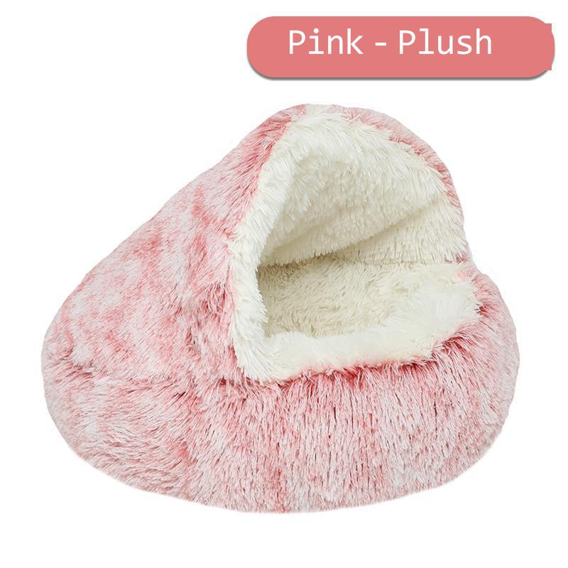 TEEK - Pet Round Plush Nest 2 In 1 Bed PET SUPPLIES theteekdotcom Pink plush 40cm 