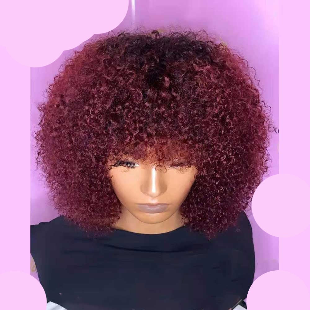 TEEK - 99J Afro Curl No Lace Beauty Bang Bob HAIR TEEK H 8inches 180% 