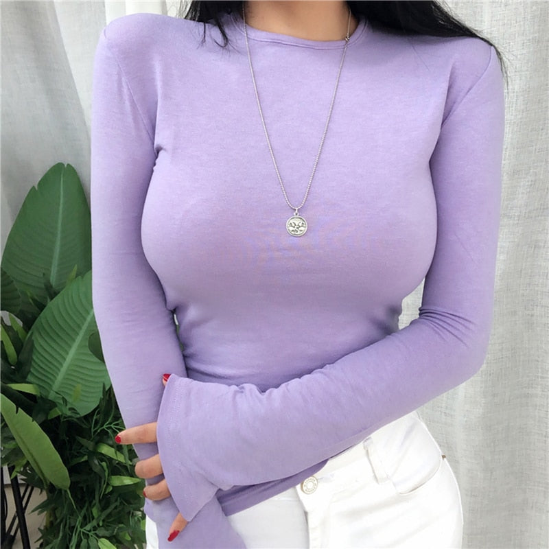 TEEK - Slim Long Sleeve Top  theteekdotcom Purple One Size 