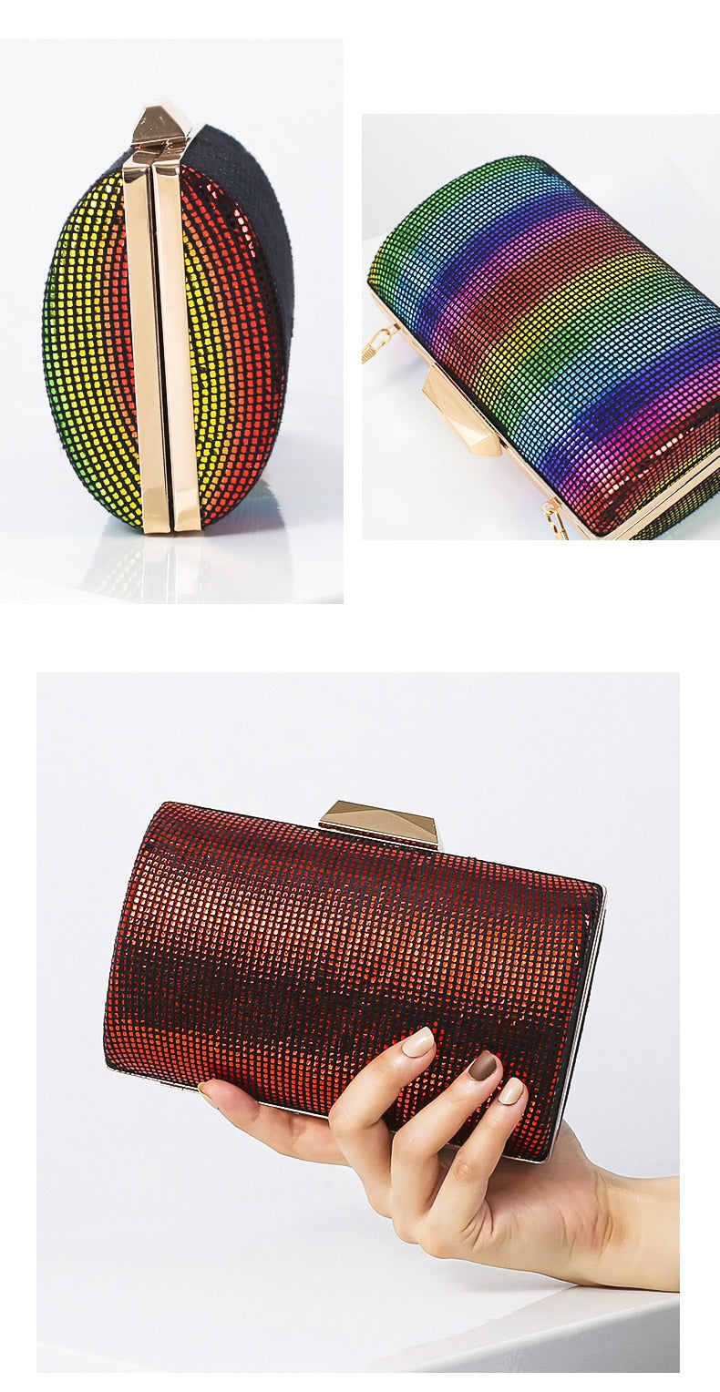 TEEK - Fashion Sequin Rainbow Elegant Clutch BAG theteekdotcom   