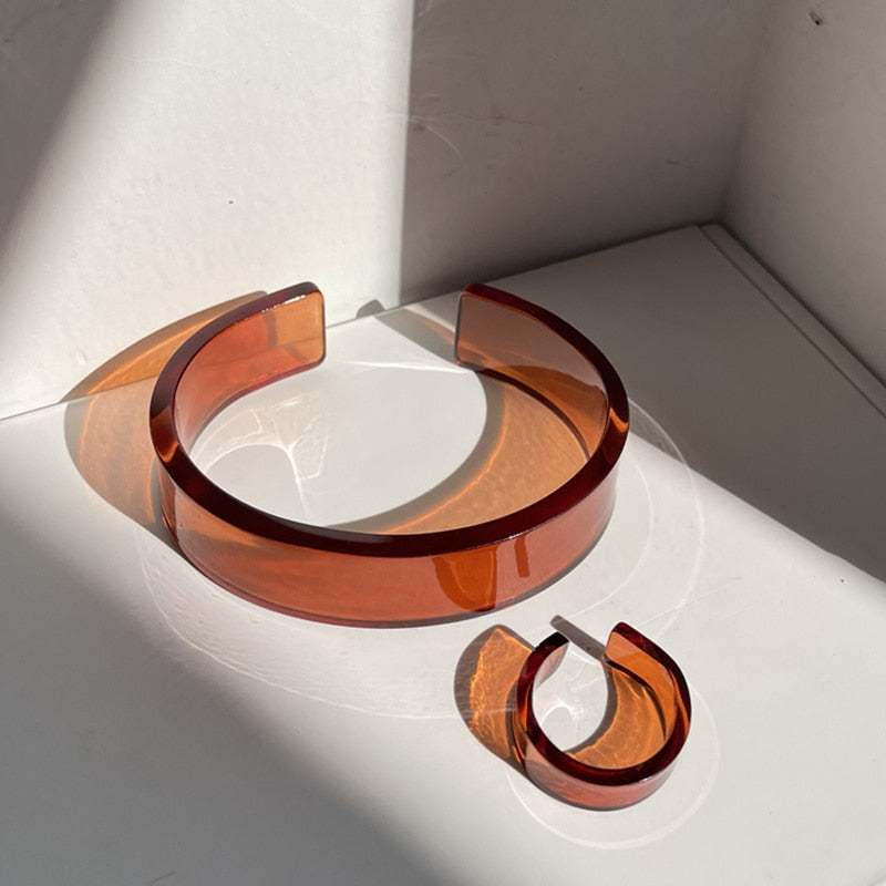 TEEK - Color Transparent Acrylic Resin Open Jewelry JEWELRY theteekdotcom S  