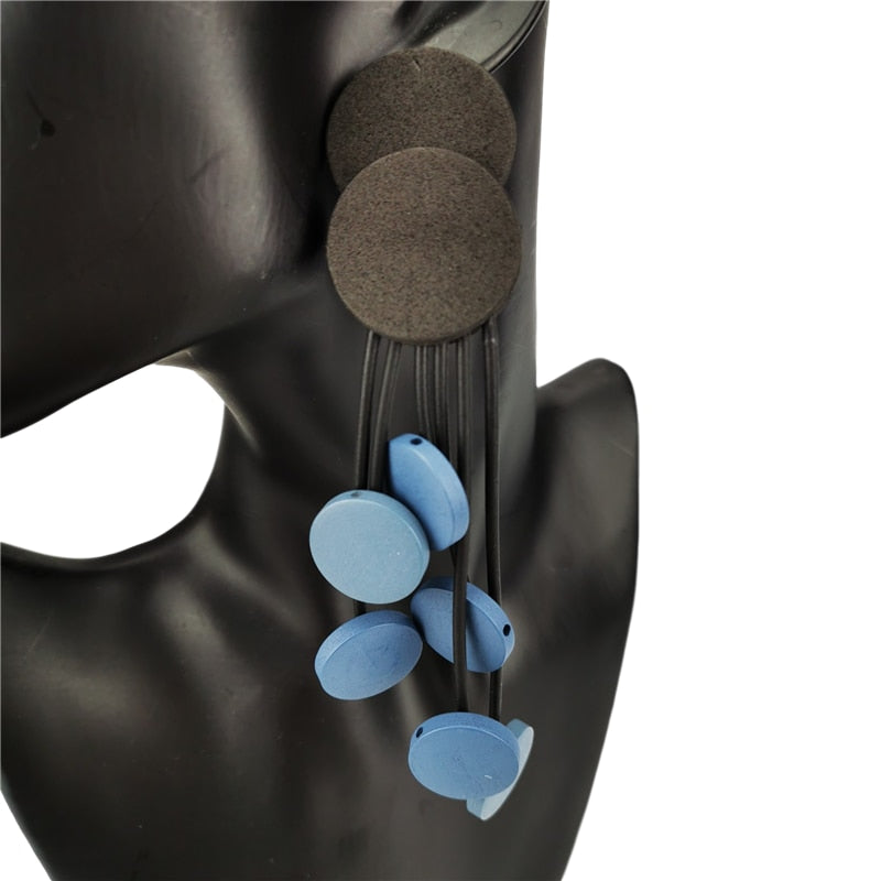 TEEK - Rubber Drop Wood Heart Earrings JEWELRY theteekdotcom Style 8 light blue  