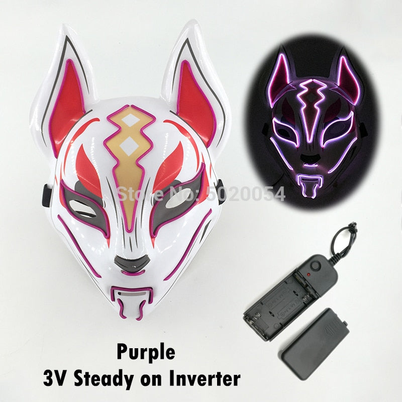 TEEK -  Glowing Anime LED Fox Mask MASK theteekdotcom purple 1  