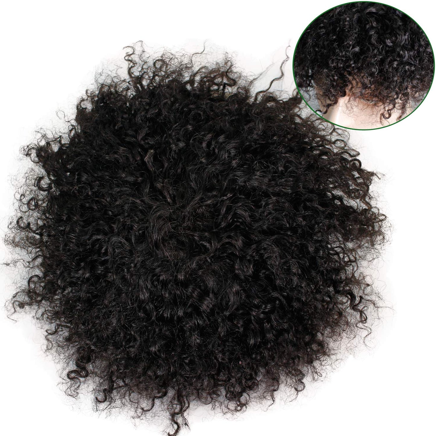 TEEK - Kinky Curly 100% Human Toupee HAIR theteekdotcom 6x8 1B# 
