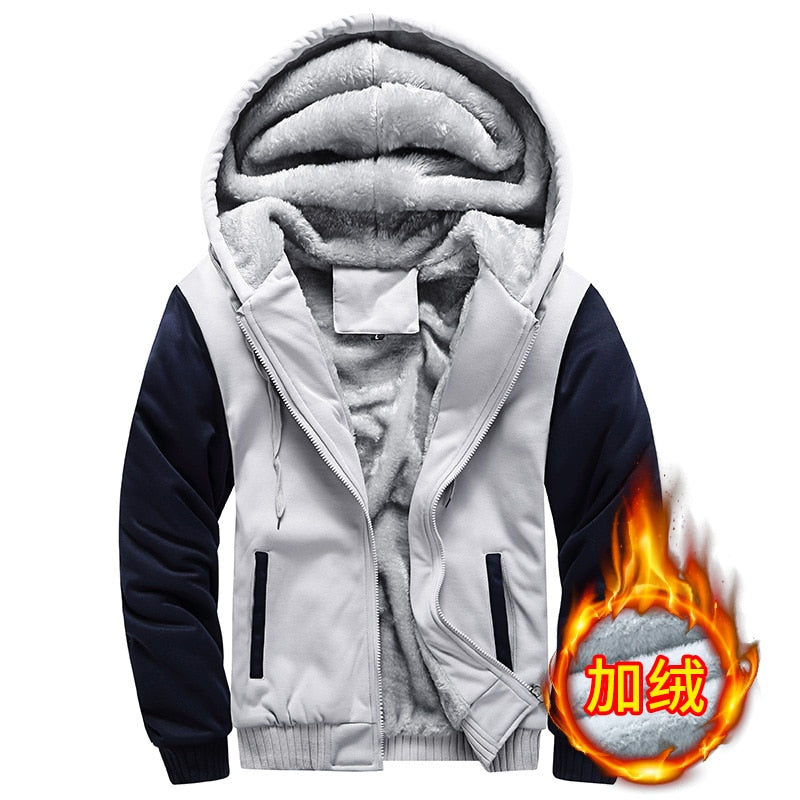 TEEK - Warm Fleece Hooded Jacket JACKET theteekdotcom Gray M 45-55KG 