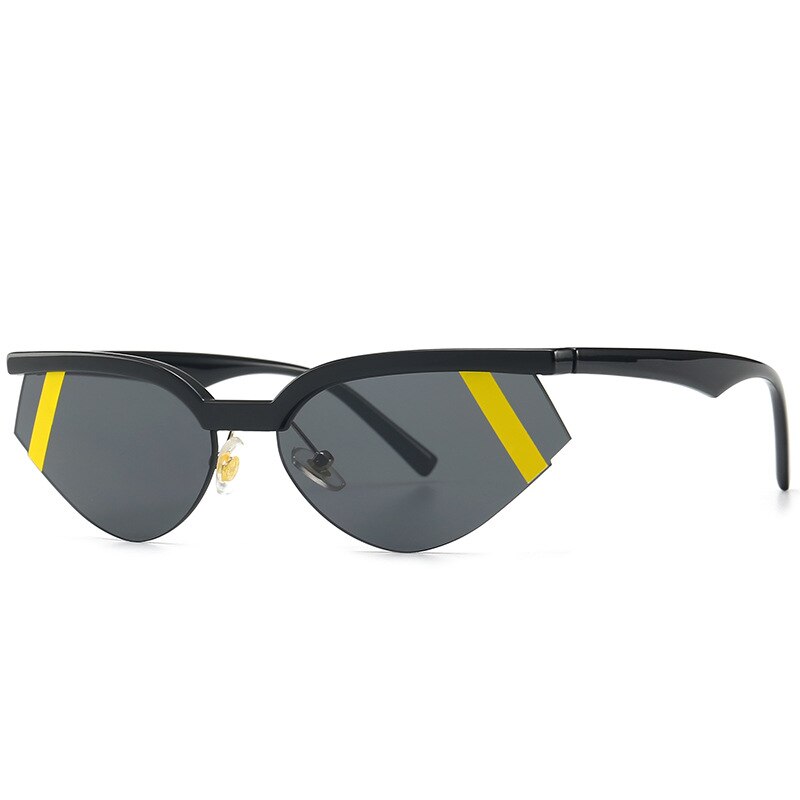 TEEK - Clipped Cat Eye Sunglasses EYEGLASSES theteekdotcom Black Yellow  