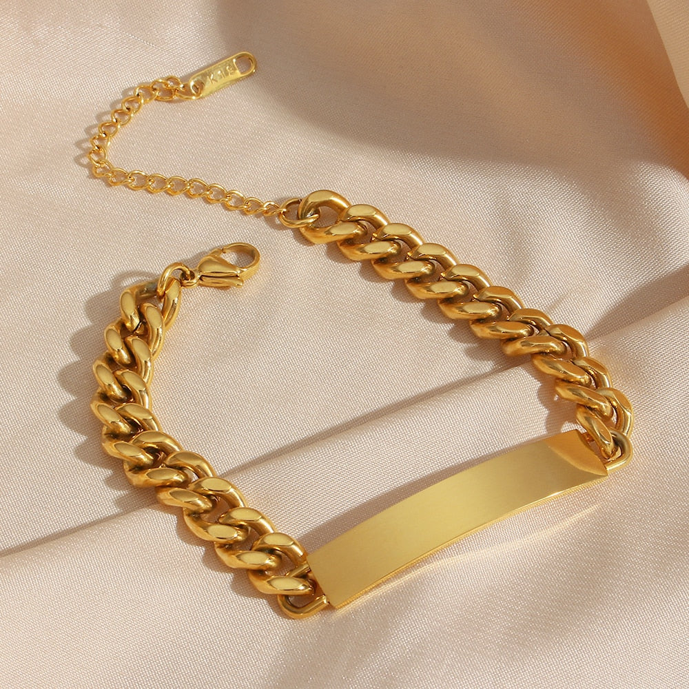 TEEK - Fine Polished Plate Chain Bracelet JEWELRY theteekdotcom   