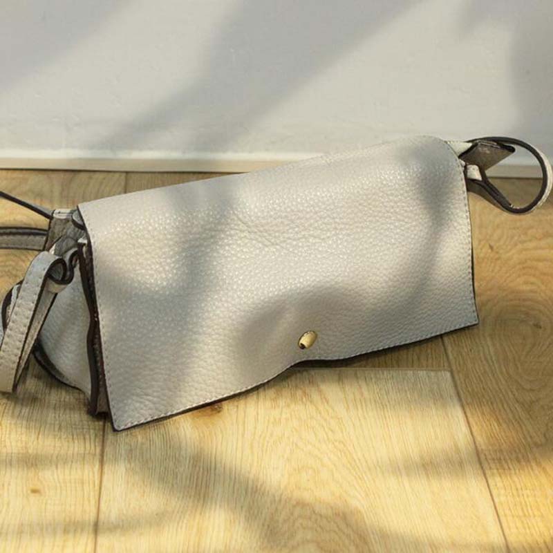 TEEK - Crossbody Rec Flap Bag BAG theteekdotcom light gray 9.84x3.54x4.33in 
